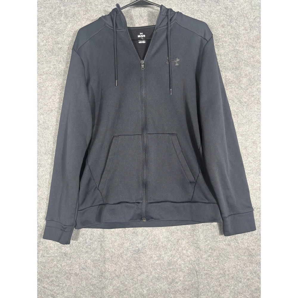 Under Armour Men Loose Fit Full Zip‎ Hoodie Sweatshirt Black MD M